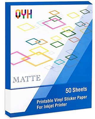 Premium Printable Vinyl Sticker Paper for Epson 25 Sheets, 8.5x11 - Matte  Sticker Paper for Inkjet Printer Waterproof - White Vinyl Sticker Sheets 