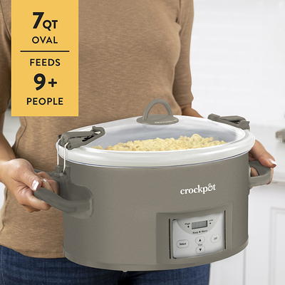 Crockpot 7-Quart Cook and Carry Programmable Slow Cooker, Grey