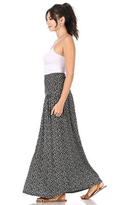 Women's Plus Size Maxi Skirt - Fold Over High Waisted Long Skirts, Floral,  1X at  Women's Clothing store