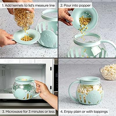  Ecolution Patented Micro-Pop Microwave Popcorn Popper with  Temperature Safe Glass, 3-in-1 Lid Measures Kernels and Melts Butter, Made  Without BPA, Dishwasher Safe, 1.5-Quart, Blue: Home & Kitchen