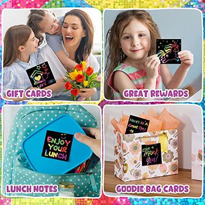 100pcs/Box Rainbow Scratch Mini Notes Paper Pad Cards with