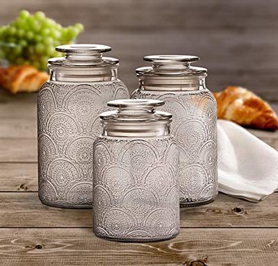 EkkoVla 78oz Glass Jars with Airtight Lids, Set of 3 Large Food