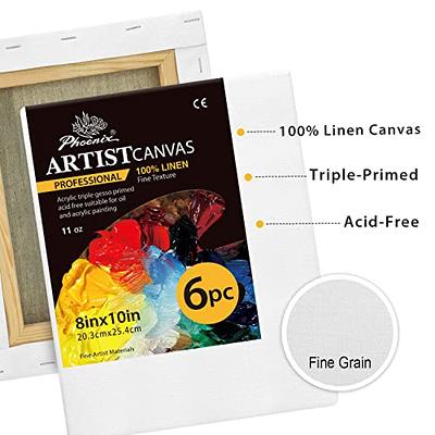 GOTIDEAL Stretched Canvas, 8x10 Inch Set of 10, Primed White - 100% Cotton  Artist Canvas Boards for Painting, Acrylic Pouring, Oil Paint Dry & Wet Art  Media