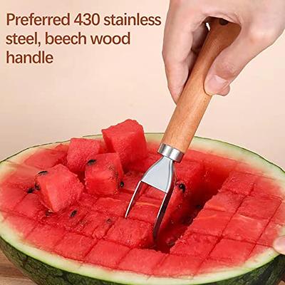 Fantexy Melon Baller Scoop,Stainless Steel Watermelon Cutter Fruit Knife with Melon Baller,Fruit Scooper Watermelon Knife for Dig Pulp Separator