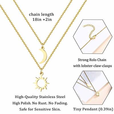Sun and Moon Friendship Necklaces [Set of 2] | FARZO