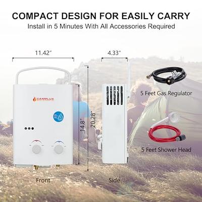 Camplux Tankless Water Heater, 1.32 GPM Portable Propane Outdoor Camping Water  Heater, 5L, AY132, White - Yahoo Shopping