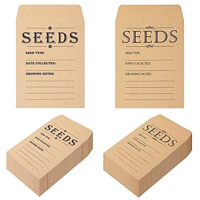 100pcs Seed Packets Envelopes - Seed Storage Envelopes - Vegetable Seeds  Saving Envelopes - Self Sealing Kraft Envelopes for Seed Organizer - 3.1 X