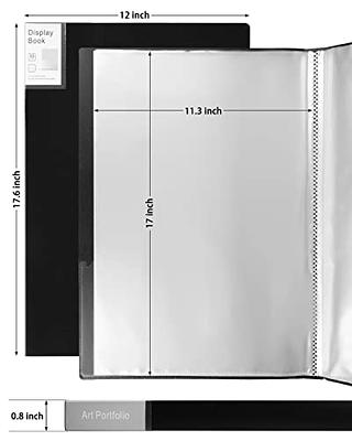 Qunrwe A3 Art Portfolios Case 40 Pages,Diamond Painting  Storage Book,Pocket Protector with Index Stickers,Clear Sheet Protectors  Presentation Portfolio Folder for Artwork,Report,Photo,12x16in(Pink) :  Office Products
