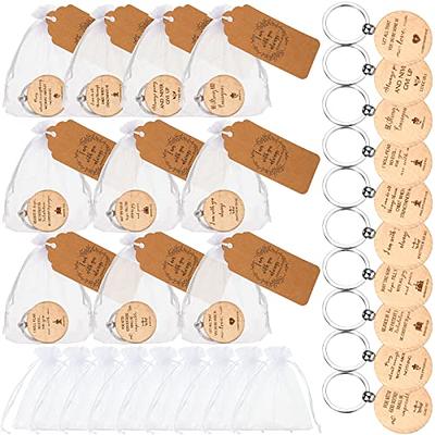 Tondiamo 100 Pcs Thank You Appreciation Gift Round Wood Keychains