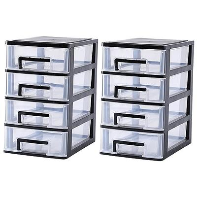 FODIENS Desk Storage Organizer with 12 Mini Drawers, Clear Desktop Craft  Drawer Cabinet, Stackable Storage Box Caddy for Makeup Jewelry Office Craft