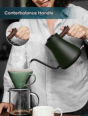 Electric Kettle - 0.9L Green, Stainless Steel Inner, Pour Over Coffee, Brew  Tea