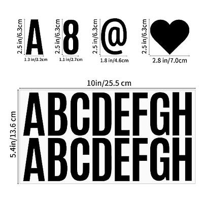 24 Sheets Large Letter Stickers 2.5inch Black,400 Pieces 2.5  Alphabet Number  Stickers,Self Adhesive