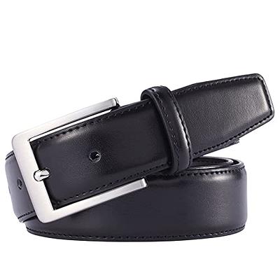 JASGOOD Men's Belt, Leather Reversible Belt for Men Black and