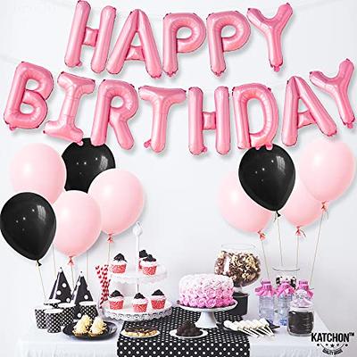 KatchOn, Pink Happy Birthday Banner - 16 Inch, Pink Happy Birthday Balloon  Banner for Hot Pink Birthday Decorations, Happy Birthday Sign Balloons for Pink  Party Decorations