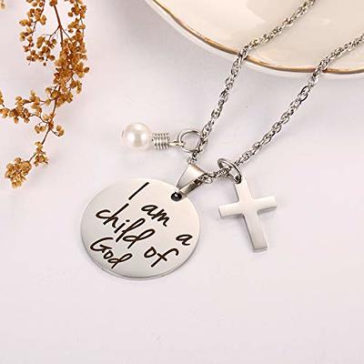 Unique Thin Cross 18mm Toddler/Kids/Girls Necklace Religious - Sterlin