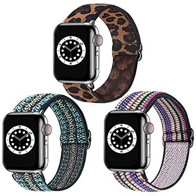 TransJoy 6 Pack Weave Silicone Band Compatible with Apple Watch Band 38mm 40mm 41mm 42mm 44mm 45mm 49mm Women Men, Soft Breathable Strap for iWatch