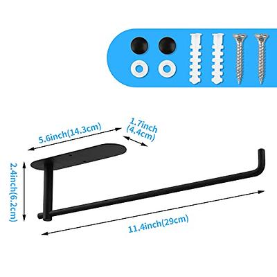 Paper Towel Holder Under Cabinet Adhesive Or Drilling Black - Temu