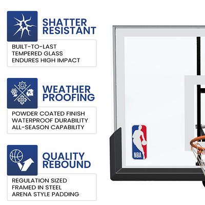 NBA 60 Portable Adjustable Basketball Hoop, Shatter-Resistant