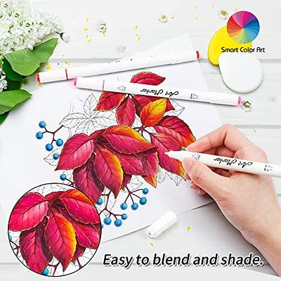 Shuttle Art 101 Colors Dual Tip Alcohol Based Art Markers,100 Colors Plus 1 Blender Permanent Marker Pens Highlighters with Case Perfect for