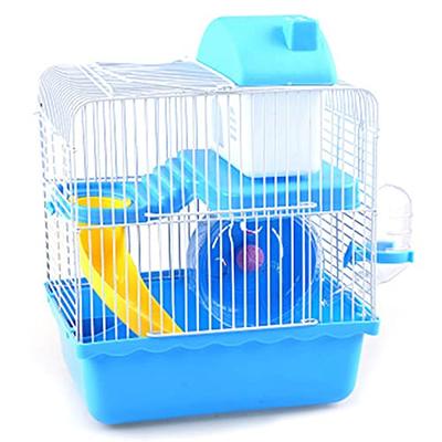 Hamiledyi Portable Hamster Cage 2 Layers Dwarf Hamster Habitat Small Animal  Travel Cage with Exercise Wheel Hamster Enclosure Mouse Cage for Hamsters