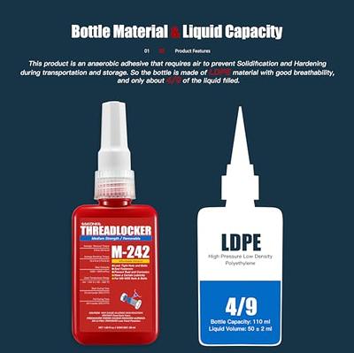 Blue Thread Locker 242 Medium Strength Removable 1.69 Fl oz/50 ml Nuts &  Bolts Locker Threadlocker Lock Tight & Seal Fasteners Anaerobic Curing  Metal Glue (242) - Yahoo Shopping