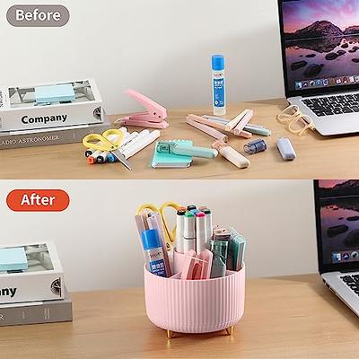 Desk Pencil Pen Holder, 5 Slots 360°Degree Rotating Pencil Pen Organizers  for Desk, Desktop Storage Stationery Supplies Organizer, Cute Pencil Cup  Pot for Office, School, Home, Art Supply, Pink - Yahoo Shopping