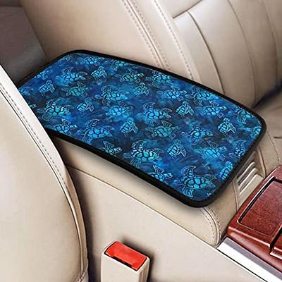 1 Pcs Blue Car Accessories Armrest Pad Cover Center Console Box PU Leather  Mat