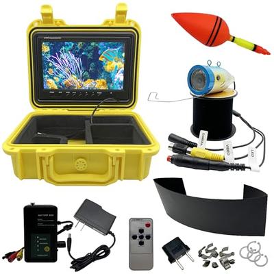 MOQCQGR Underwater Fishing Camera, Portable Video Fish Finder wiht 7 inch HD LCD Monitor 1200tvl Camera, 12pcs IR and 12pcs LED White Lights for Ice