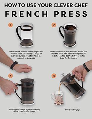 Clever Chef French Press Coffee Maker, Maximum Flavor Coffee