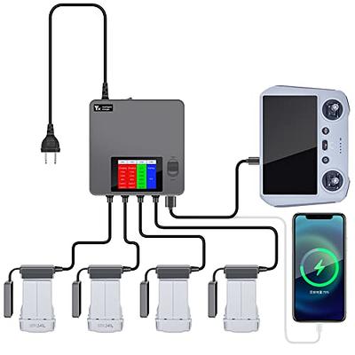 Battery Charger for DJI Mini 4 Pro/Mini 3/Mini 3 Pro Two-Way Charging Hub  Compatible with DJI Mini 3/Mini 3 Pro/Mini 4 Pro Charge Three Batteries in