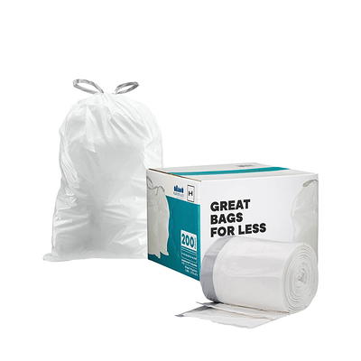  simplehuman Code H Custom Fit Drawstring Trash Bags in  Dispenser Packs, 60 Count, 30-35 Liter / 8-9.2 Gallon, White : Health &  Household