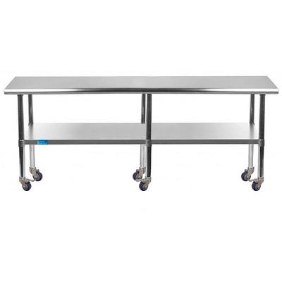 VIVOHOME 24 x 28 in. Stainless Steel Kitchen Utility Table with Backsplash  and Wheels, Silver - Yahoo Shopping