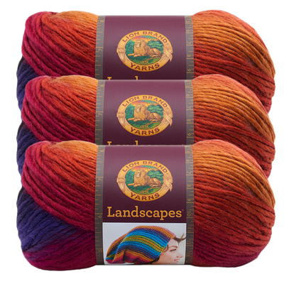 Lion Brand Yarn Landscapes Volcano Medium Acrylic Multi-color Yarn 3 Pack -  Yahoo Shopping