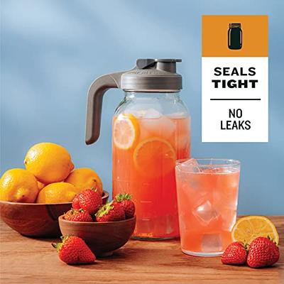 Mason Jar Pitcher Wide Mouth 32 oz Mason Jar Pitcher with Airtight Lid - 1  Quart for Iced Tea, Sun Tea, Juice, Coffee, Set of 2