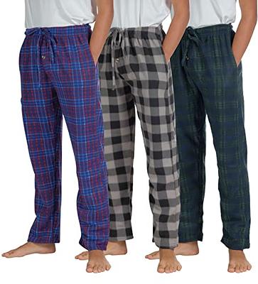 Real Essentials 3 Pack Big Boys Pajama Pants Fleece Plush Pjs