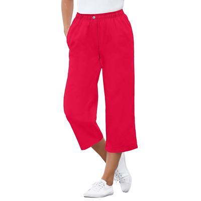 Buy the Womens Authentic Fit Elastic Waist Capri Sweatpants Size