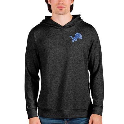 Women's Antigua Black Detroit Lions Victory Crewneck Chenille Pullover  Sweatshirt