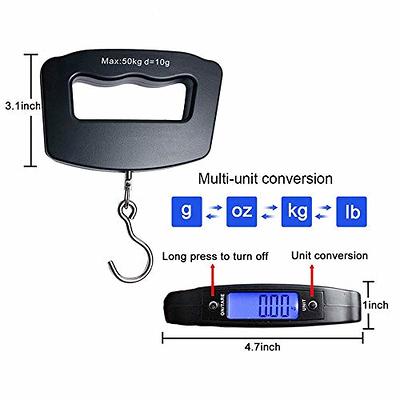 Luggage Scale Digital Hanging Travel Scale,Portable Handheld Baggage  Suitcase Weighing Scale Rubber Paint, 110 Lbs Type High Precision Backlight  Large Capacity LCD Display,Battery Included 