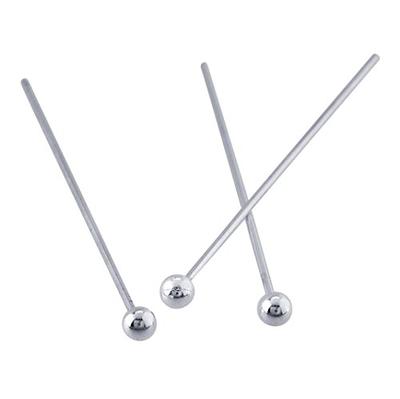 50 Pcs Stainless Steel Silver Plated Ball Head Pins Gauge Jewelry Making  Finding
