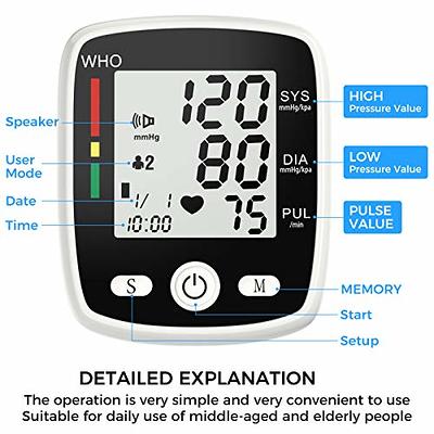 Sejoy Wrist Blood Pressure Monitor, Automatic BP Machine Adjustable Cuff,  120 Memories, for Home Use, Purple