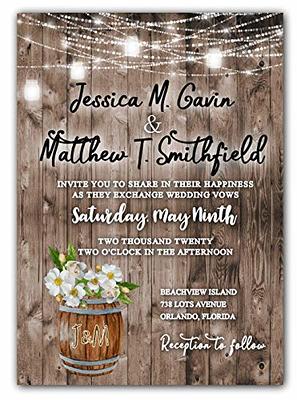 Rustic Farm Wedding Invitations Customizable