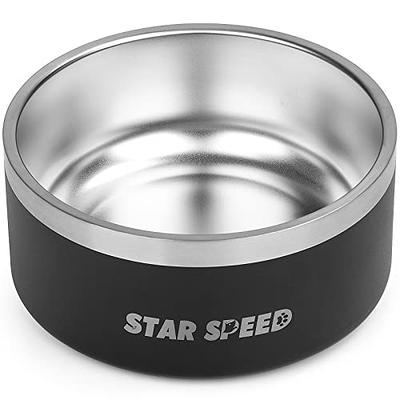 Lucky Dog Indulge Black Double Wall Stainless Steel Dog Bowl, 12.5 Cups