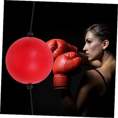 Leather Double-Ended Boxing Punching Ball, Hanging Adult Kids Speed Reflex  Ball for MMA Muay Thai Fight Training in The Gym (Color : Red)