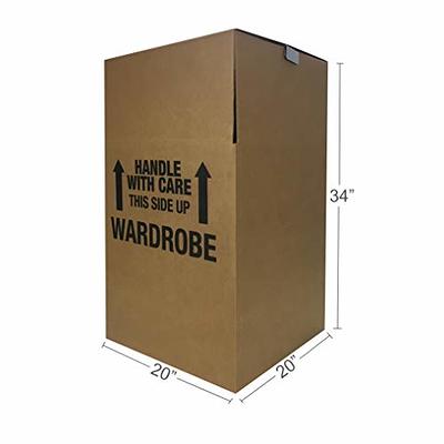 Basics Wardrobe Clothing Moving Boxes with Bar, 3 Pack, Brown, 20 x  20 x 34 - Yahoo Shopping