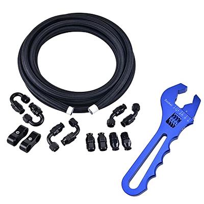 25ft 6AN Fuel Line Kit: 3/8 Fuel Hose NBR Fuel Line Hose Fits for LS EFI System with 14 Pcs AN6 Swivel Fitting Adapter Kit