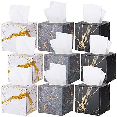 9 Pcs Square Tissues Cube Box Travel Tissue Box with 50 Counts