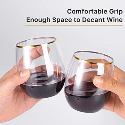 SUT Clear Disposable Wine Glasses Stemless, 12oz Unbreakable Wine Cups 32  Pack, Shatterproof, Recyclable, Heavy Duty Plastic Wine Glasses for Parties  Disposable - Yahoo Shopping