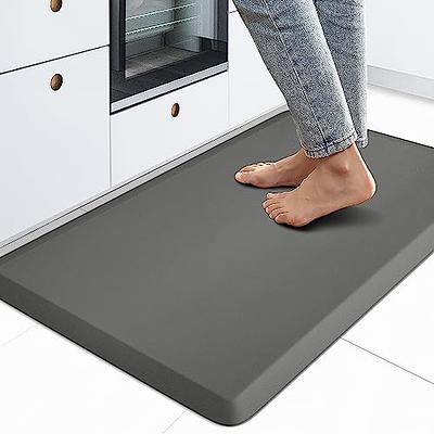 MAYHMYO Anti Fatigue Kitchen Mat - Set of 2 - Teal and Marble Design  Comfort Mats - Cushioned, Non Slip Floor Mat