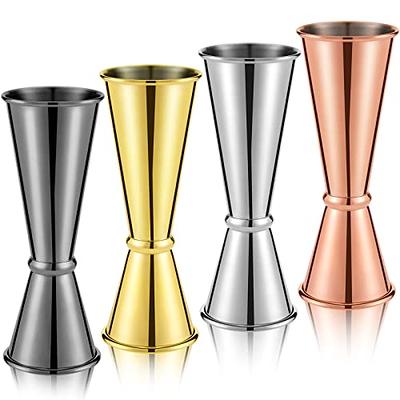 1oz/2oz Stainless Steel Cocktail Jigger Shot Glass Measuring Cup, Silver