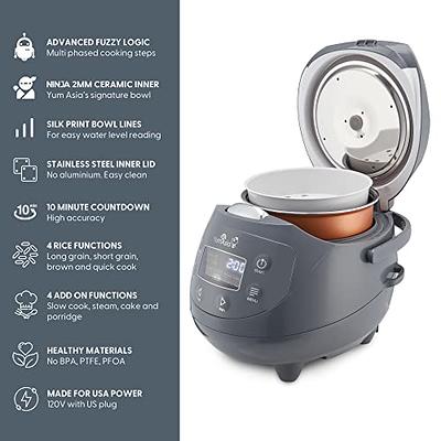 Yum Asia Panda Mini Rice Cooker With Ninja Ceramic Bowl and Advanced Fuzzy  Logic (3.5 cup, 0.63 litre) 4 Rice Cooking Functions, 4 Multicooker  functions, Motouch LED display - 120V (Cobalt Grey) - Yahoo Shopping